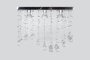 Ver imagem 2 de Kit 2 Lustres De Cristal Retangular Para Sala Modelo Ondular