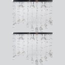Ver imagem 1 de Kit 2 Lustres De Cristal Retangular Para Sala Modelo Ondular