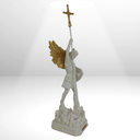 Ver imagem 4 de Arcanjo Miguel Guerreiro, com Escudo Branco, em Resina Premium 30 Cm