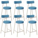 Ver imagem 1 de Kit 06 Banquetas Baixa Cozinha Sala Jantar Bancada Milão Arena L02 Linho Azul - lyam decor