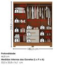 Ver imagem 3 de Guarda Roupa Casal 6 Portas com Espelho Primor 181 cm Cinamomo Areia Zanz