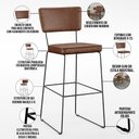 Ver imagem 4 de Kit 03 Banqueta Alta Cozinha Sala de Jantar Fixa Allana L02 Couríssimo Marrom - Lyam Decor