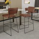 Ver imagem 2 de Kit 03 Banqueta Alta Cozinha Sala de Jantar Fixa Allana L02 Couríssimo Marrom - Lyam Decor
