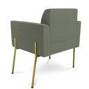 Ver imagem 6 de Poltrona Sala Estar Pé Ferro Dourado Kit 2 Marisa Bouclê Pistache D03 - D’Rossi
