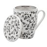 Caneca de Porcelana com Filtro e Tampa Super White Tiny Flowers 310mL - Lyor - 1