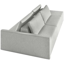 Sofá Ilha Modular para Sala 232cm com Puff Dublin K01 Linho Cinza - Lyam Decor - 4