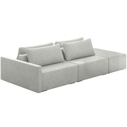 Sofá Ilha Modular para Sala 232cm com Puff Dublin K01 Linho Cinza - Lyam Decor - 1