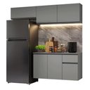 Ver imagem 2 de Armário de Cozinha Compacta Suspenso 200cm Cinza Nice Madesa 04xa Cinza