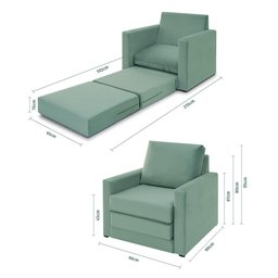 Poltrona Simi 2 em 1 Poltrona Cama Verde Estofama - 2