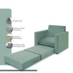 Poltrona Simi 2 em 1 Poltrona Cama Verde Estofama - 3