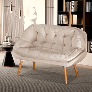 Namoradeira Sênior Decorativa P Recepção Consultório Suede:bege Suede