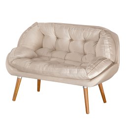 Namoradeira Sênior Decorativa P Recepção Consultório Suede:bege Suede - 2