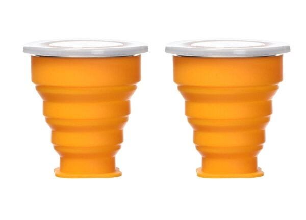 Copo GoSili Silicone 360° - 355ml Anti-derramamento - Laranja/Rosa