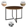 Mesa Jantar Industrial Redonda 110Cm Amêndoa Base V Ferro Preto C/4 Cadeiras Branca Base Mad - 5