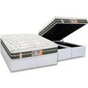 Ver imagem 1 de Cama Box Baú Queen: Colchão Molas Castor Bonnel Silver Star Air + Base CRC Courano White(158x198)