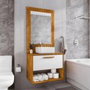 Ver imagem 1 de Conjunto Gabinete com Espelheira para Banheiro Orion Naturalle Branco