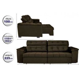 Sofá Retrátil e Reclinável 3 Lugares 2,25M New Austrália Cama Inbox teste - 2