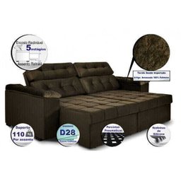 Sofá Retrátil e Reclinável 3 Lugares 2,25M New Austrália Cama Inbox teste - 3