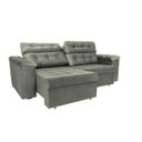 Ver imagem 7 de Sofá Retrátil e Reclinável New Austrália 2,25M Tecido Suede Cinza - Cama Inbox
