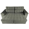 Sofá Retrátil e Reclinável New Austrália 2,25M Tecido Suede Cinza - Cama Inbox - 5