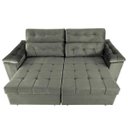 Ver imagem 5 de Sofá Retrátil e Reclinável New Austrália 2,25M Tecido Suede Cinza - Cama Inbox