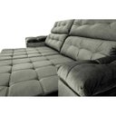 Ver imagem 4 de Sofá Retrátil e Reclinável New Austrália 2,25M Tecido Suede Cinza - Cama Inbox