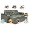 Sofá Retrátil e Reclinável New Austrália 2,25M Tecido Suede Cinza - Cama Inbox - 3