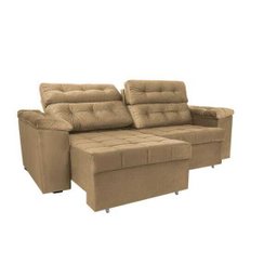 Sofá Retrátil e Reclinável New Austrália 2,25M Tecido Suede Castor - Cama Inbox - 8