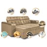 Sofá Retrátil e Reclinável New Austrália 2,25M Tecido Suede Castor - Cama Inbox - 3