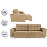 Sofá Retrátil e Reclinável New Austrália 2,25M Tecido Suede Castor - Cama Inbox - 2