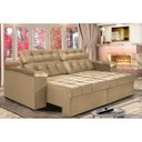 Ver imagem 1 de Sofá Retrátil e Reclinável New Austrália 2,25M Tecido Suede Castor - Cama Inbox