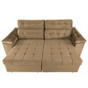 Ver imagem 5 de Sofá Retrátil e Reclinável New Austrália 2,25M Tecido Suede Castor - Cama Inbox