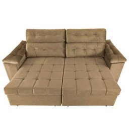Sofá Retrátil e Reclinável New Austrália 2,25M Tecido Suede Castor - Cama Inbox - 5