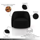 Ver imagem 3 de Poltrona Decorativa Sala de Estar Clarke Veludo Preto G45 - Gran Belo