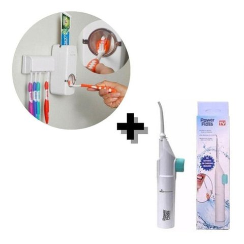 Dispenser Automático Pasta e Jato Power Floss Limpeza Dente