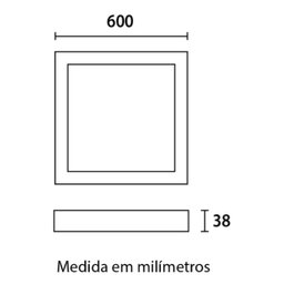 Painel Backlight Led Sobrepor Quadrado 40w 6.500k Bivolt Blumenau Blumenau Iluminação Painel 40w sob - 4