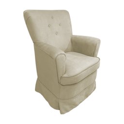 Poltrona de Amametação + Puff com Balanço Dayane Suede:bege - 2