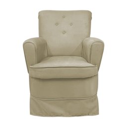 Poltrona de Amametação + Puff com Balanço Dayane Suede:bege - 3