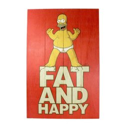 Quadro Mdf 40x60cm Homer Fat And Happy Zona Criativa - 3