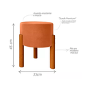 Ver imagem 6 de Puff Banqueta Redondo Pés em Madeira Maciça Terra Cota