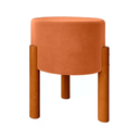 Ver imagem 1 de Puff Banqueta Redondo Pés em Madeira Maciça Terra Cota