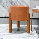 Ver imagem 3 de Puff Banqueta Redondo Pés em Madeira Maciça Terra Cota