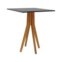 Ver imagem 1 de Mesa Bistrô Sevilha Madeira Maciça e Tampo Quadrado - Amêndoa - Tampo 80x80 Laqueado Preto