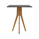 Ver imagem 3 de Mesa Bistrô Sevilha Madeira Maciça e Tampo Quadrado - Amêndoa - Tampo 80x80 Laqueado Preto