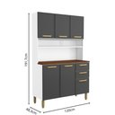 Ver imagem 2 de Cozinha Compacta Aço 6 Portas 2 Gavetas Grafite Bella Bertolini Grafite/branco