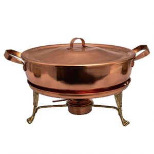 Rechaud Fogareiro Redondo e Panela em Cobre Fogo Direto 6l