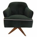 Ver imagem 4 de Kit 2 Poltronas Decorativas com Base Giratória em Madeira Veludo Verde Sol Larbelle