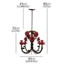 Ver imagem 2 de Lustre para Decoração de Quarto De Bebe Provençal Moderno Em Ferro - Vermelho