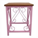 Ver imagem 1 de Mesa de Canto Moderna Colorida para Decoração de Quarto de Solteiro - Rosa