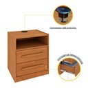 Ver mais imagens de Mesa de Cabeceira CR35469 2 Gavetas MDP Moderno Cinamomo Multimóveis